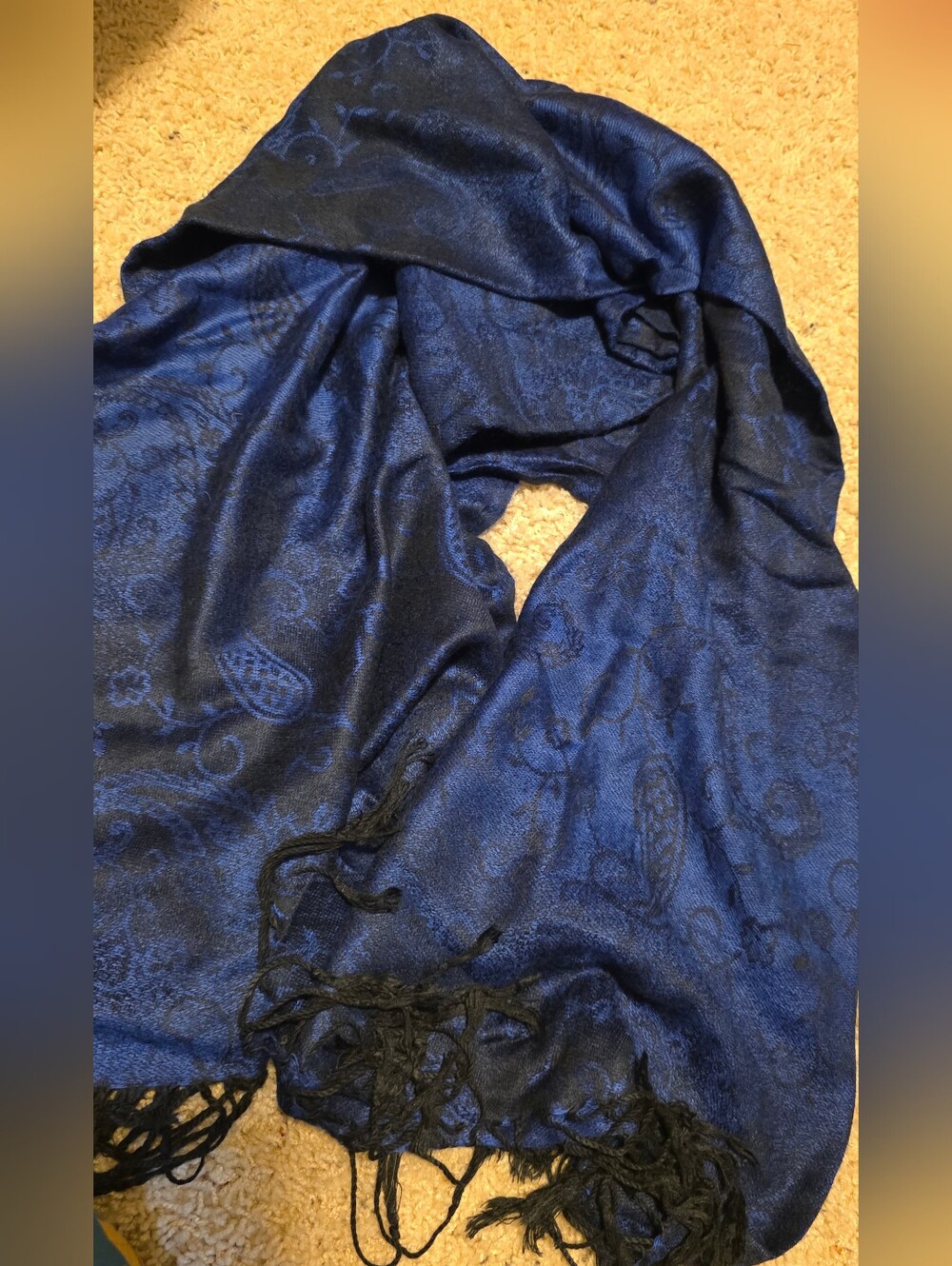 4/$25 Deal! Blue Paisley Shawl Wrap - Women's Scarf